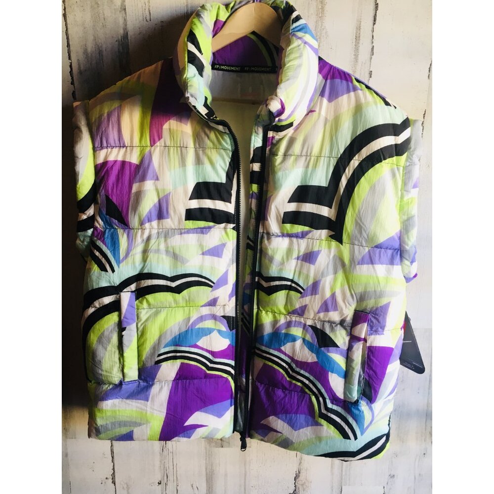NWT $168 Free People FP Movement In a Bubble Puffer Vest Oversized Purple M